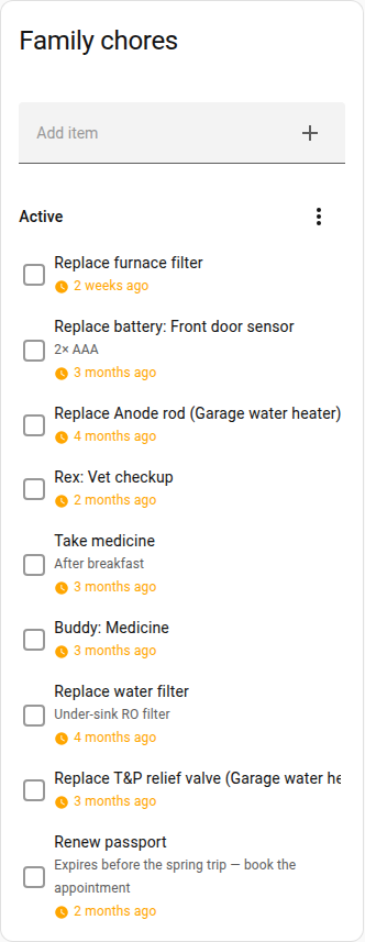 A synced task with its due date on a to-do list card